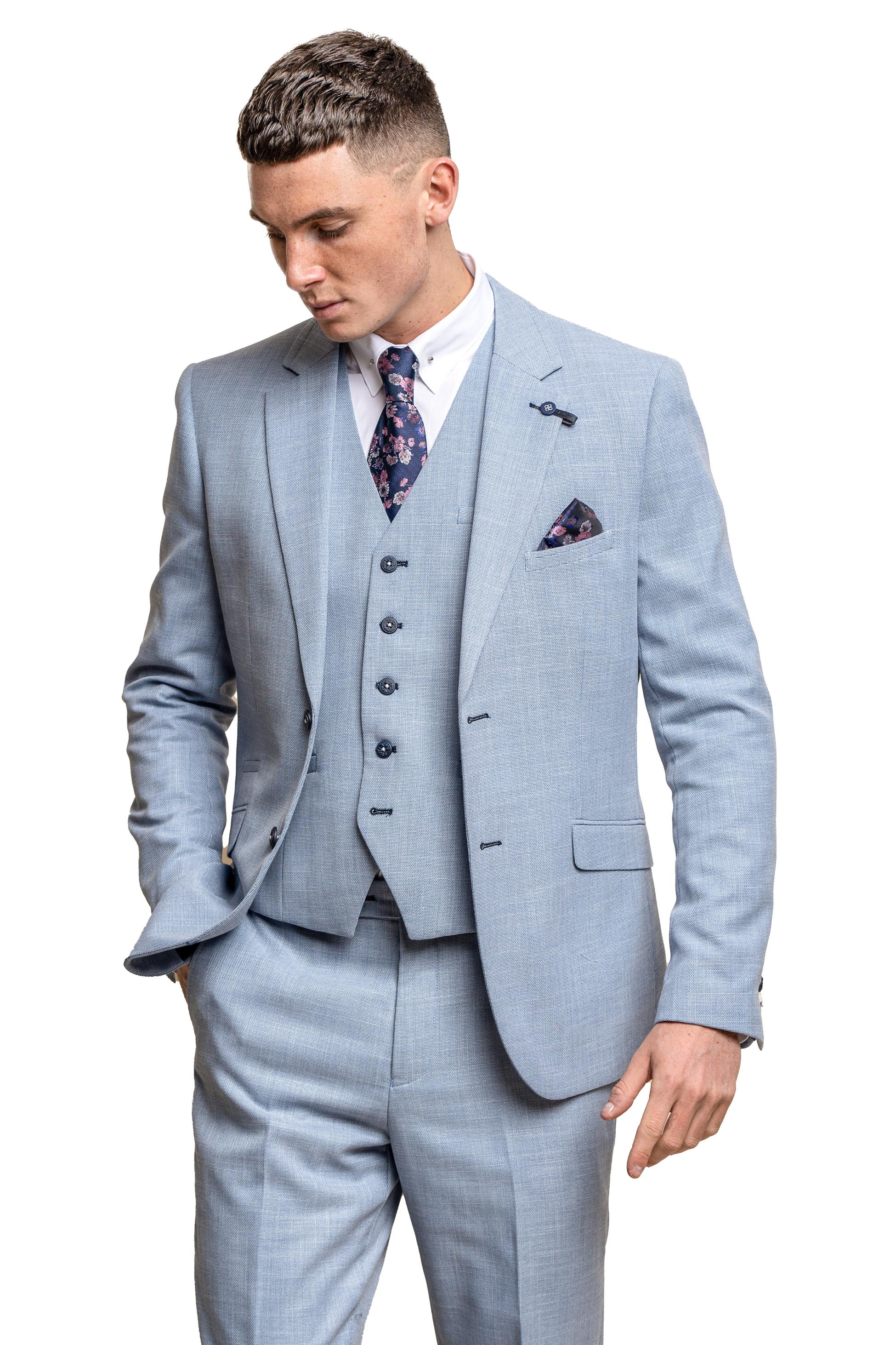 Men's Slim Fit Formal Suit- MIAMI - Sky Blue