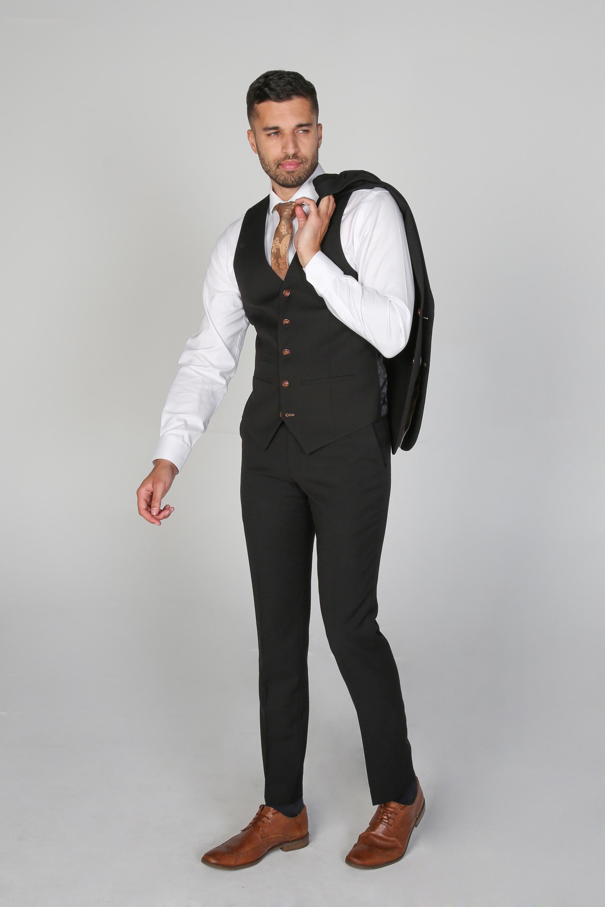 Men's Tailored Fit Trousers - MAYFAIR - Black