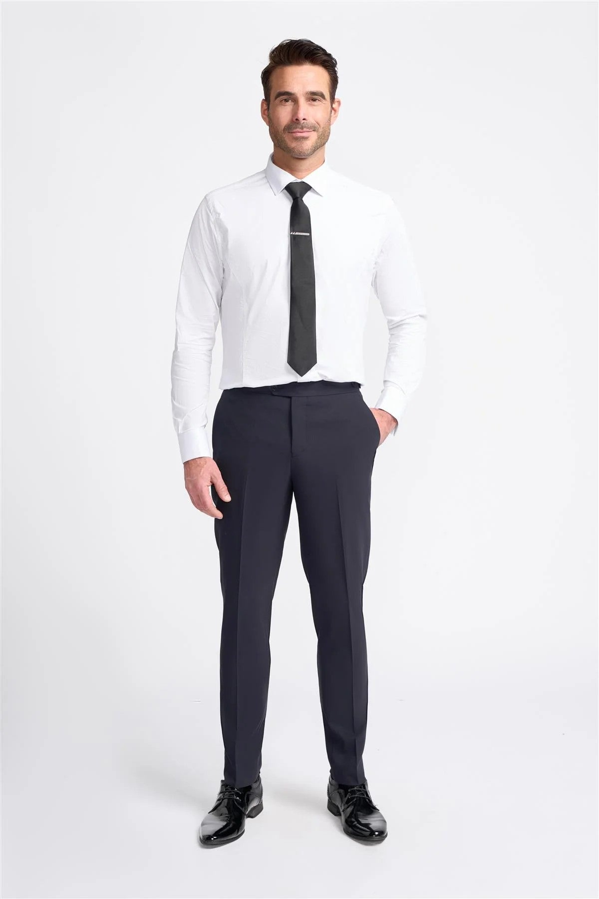 Men’s Wool Blend Formal Trousers – ASPEN W/T - Navy Blue