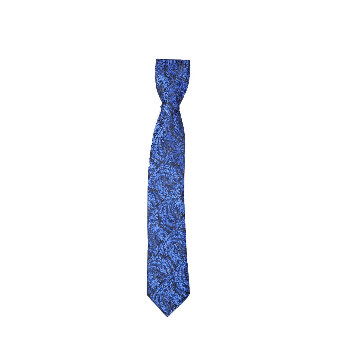 Boys & Men's Paisley Swirls Formal Tie & Hanky Set - Royal Blue