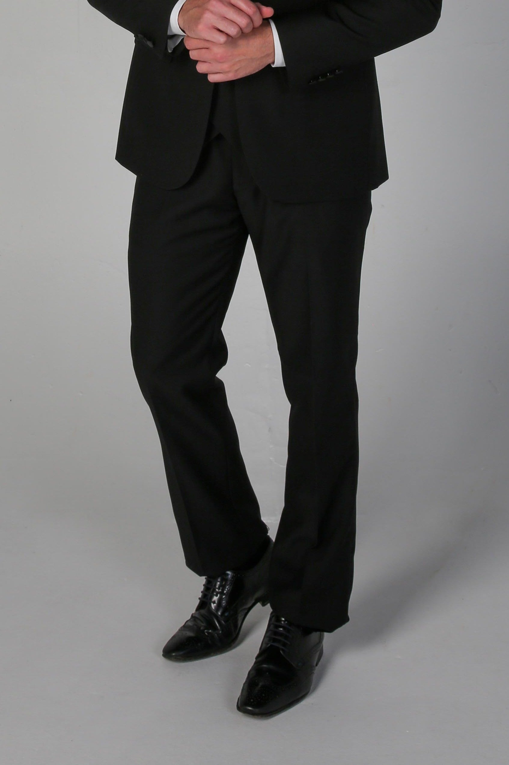 Men's Black Tuxedo Dinner Suit Trousers - FORD - Black