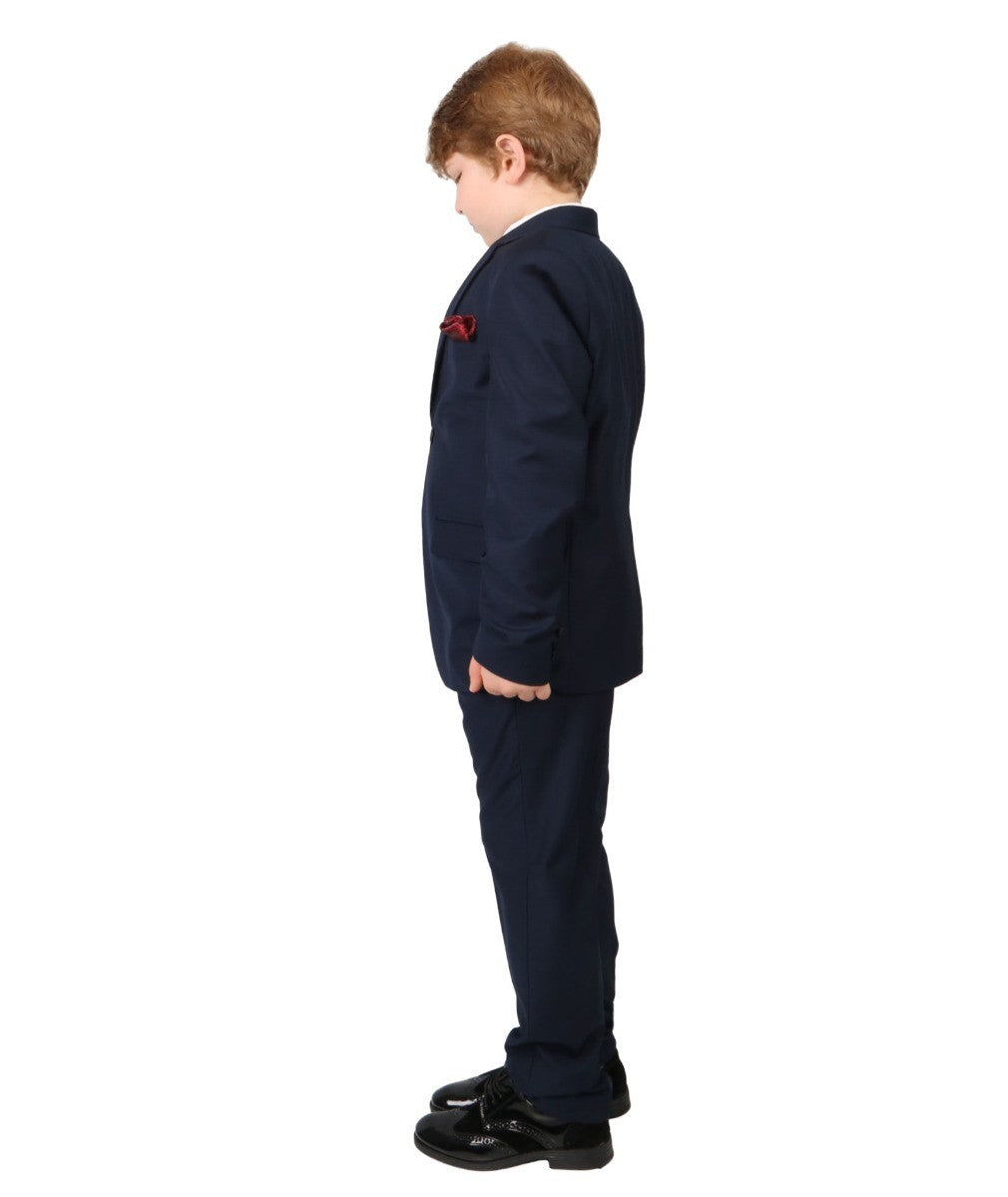 Boys Regular Italian Fit Navy Suit - Navy Blue