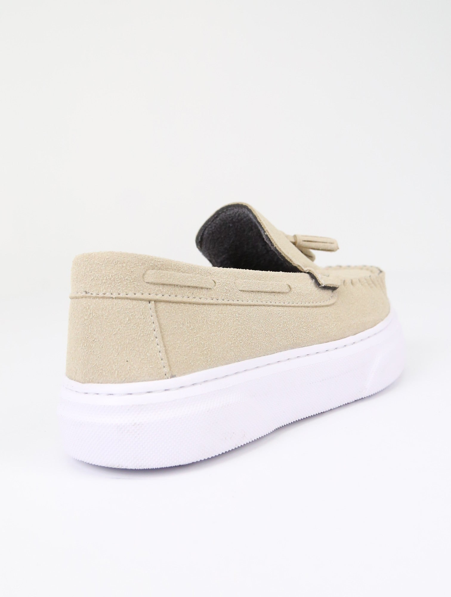 Boys Suede Slip-On Thick Sole Loafers - URBAN - Beige