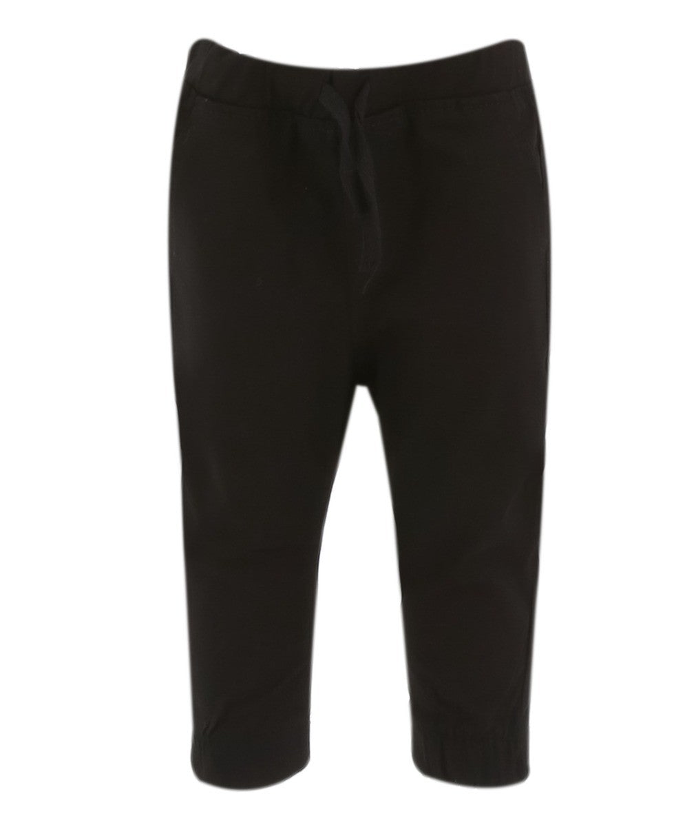 Baby Boys Cotton Stretch Chino Trousers - ENZO - Black