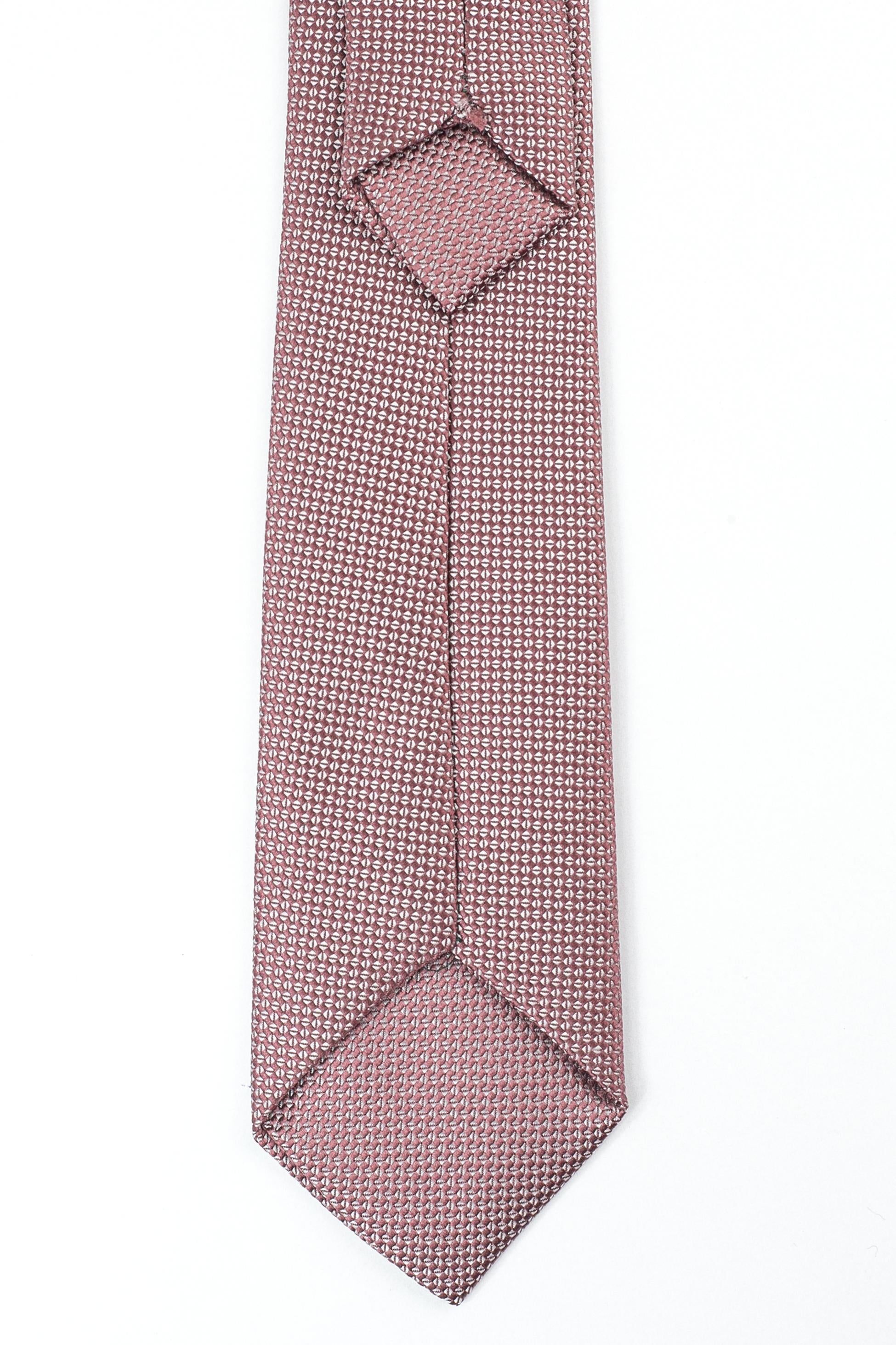 Boys’ Jacquard Tie & Hanky Set with Elastic Strap - Dusty Rose