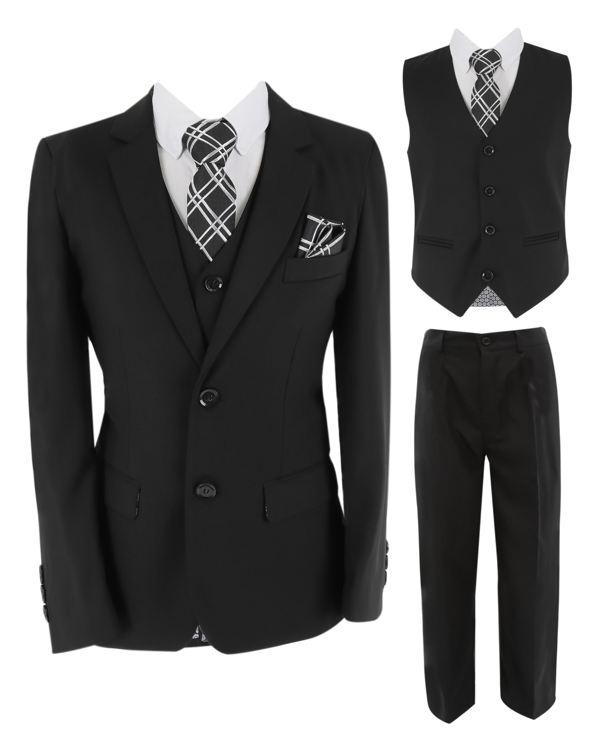 Boys Regular Fit All In One Suit - Black