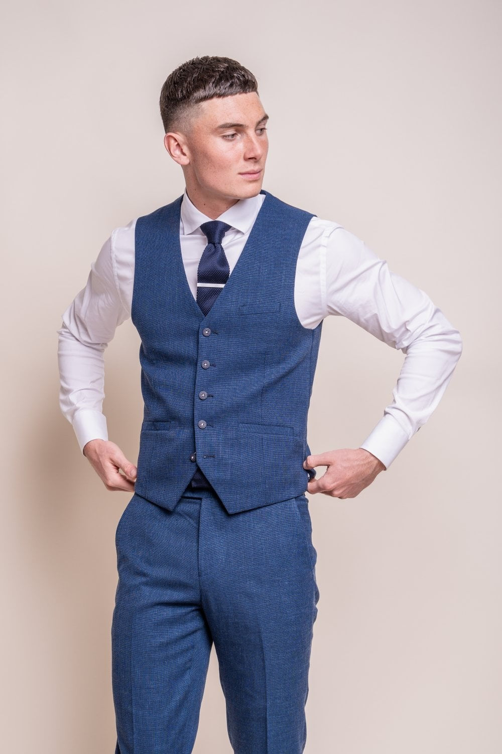 Men's Slim Fit Formal Waistcoat- MIAMI - Blue