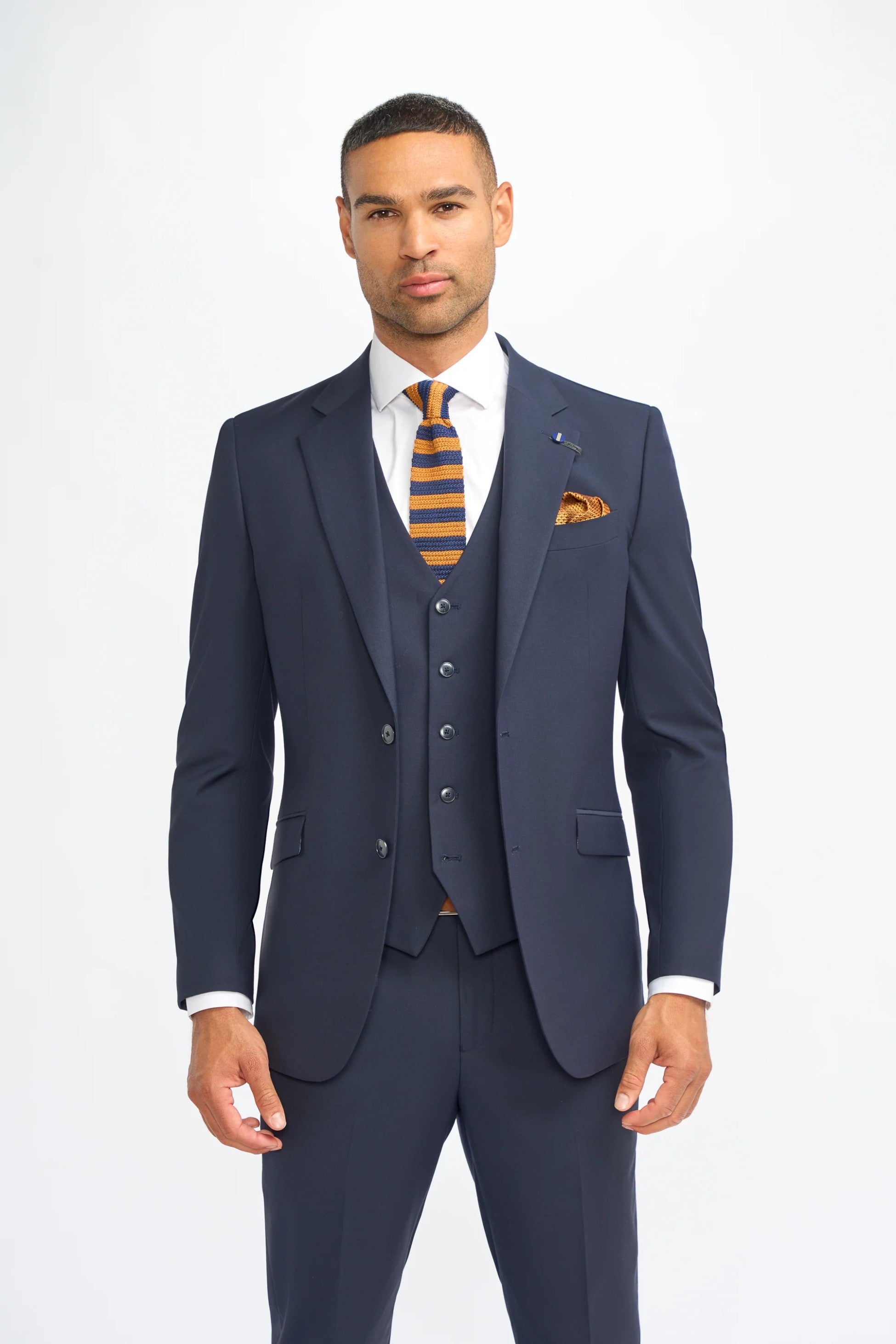 Premium Slim Fit Men's Suit Jacket – MALIBU - Navy Blue