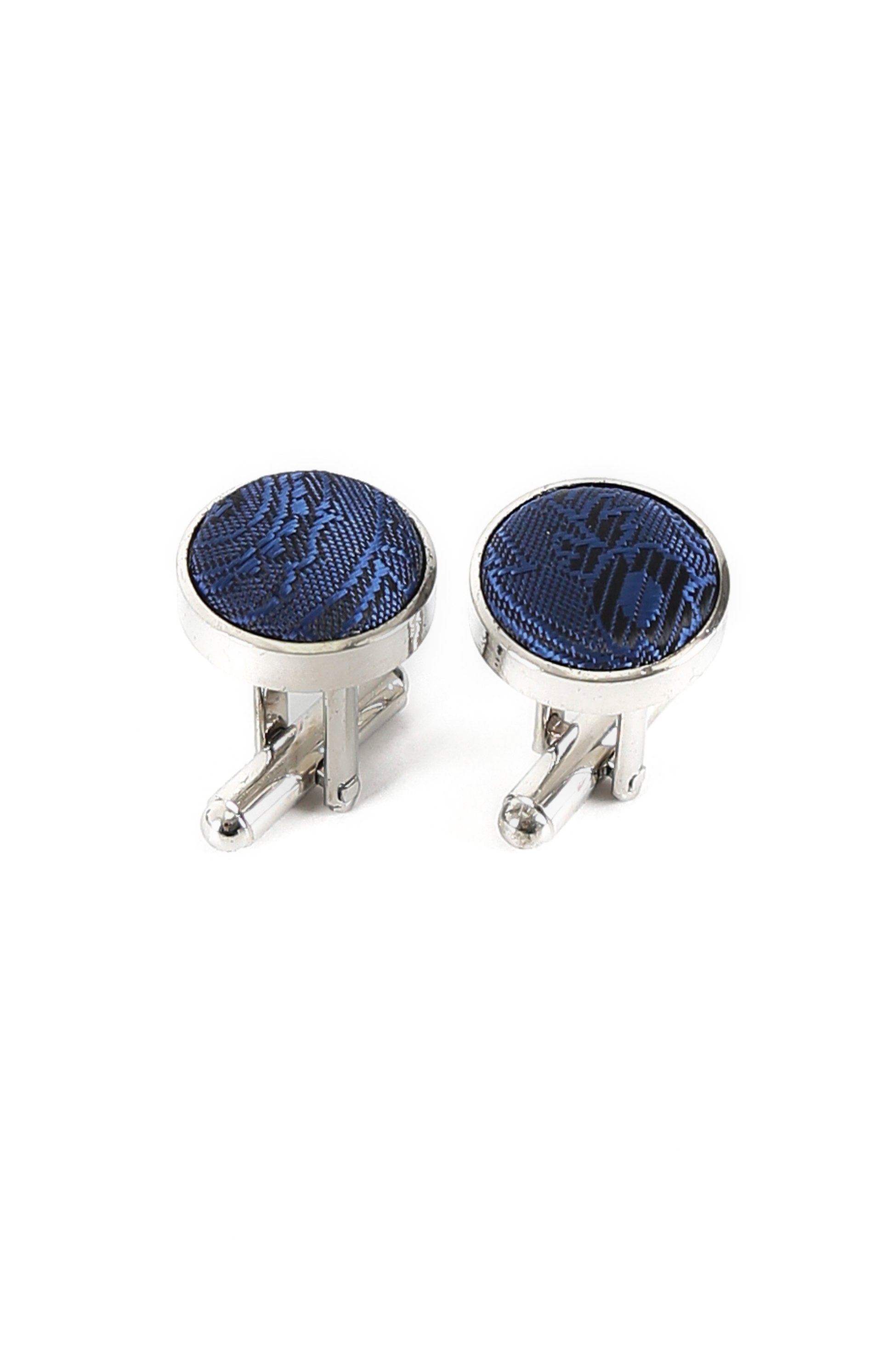 Men's Paisley Tie Cufflink Set - Dark Blue