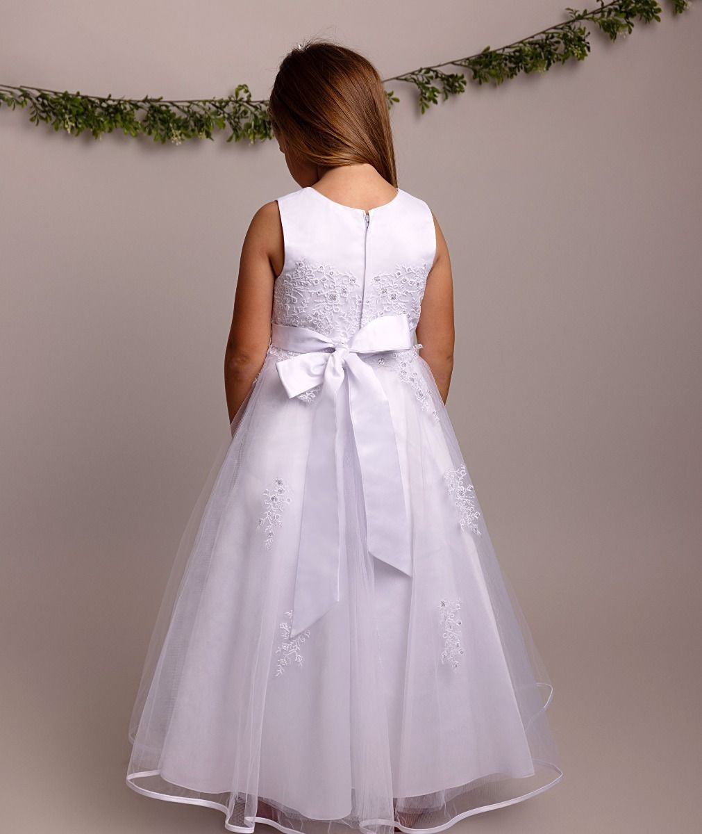 Flower Girl White Lace Dress with Bolero - BEXLEY - White