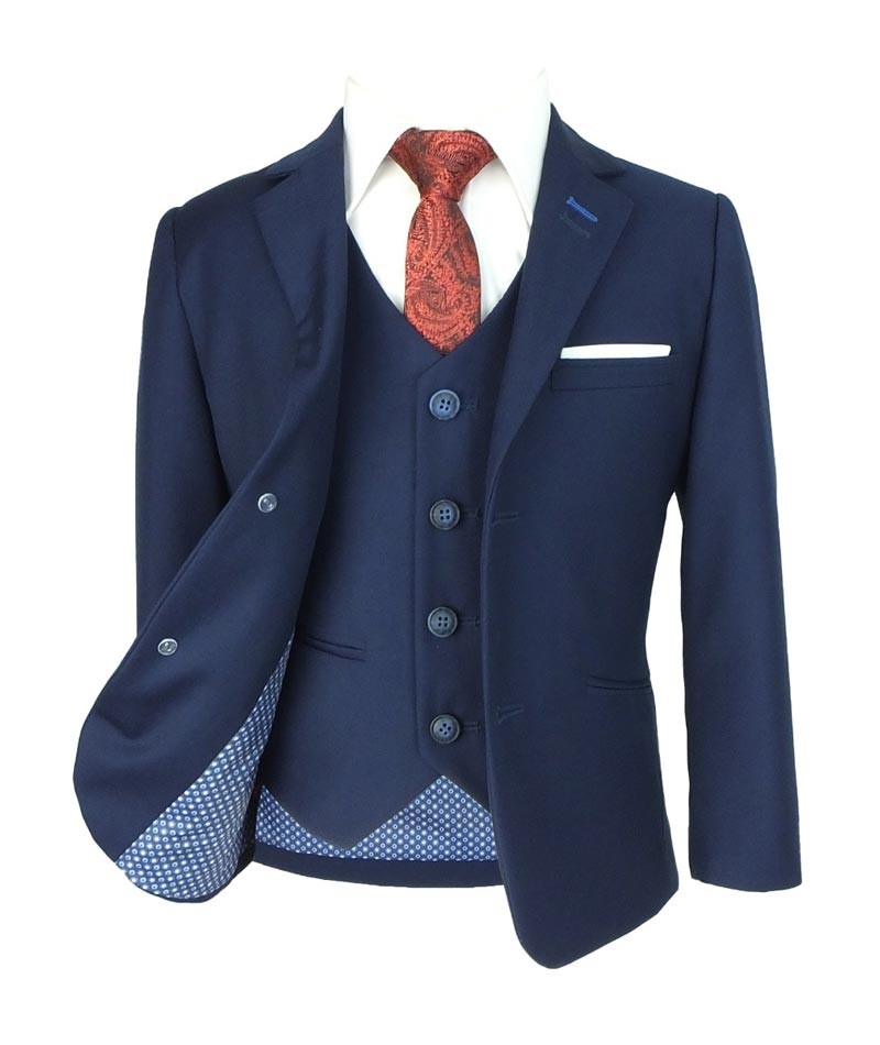 Boys Slim Fit Formal Suit - JEFFERSON Navy - Navy Blue