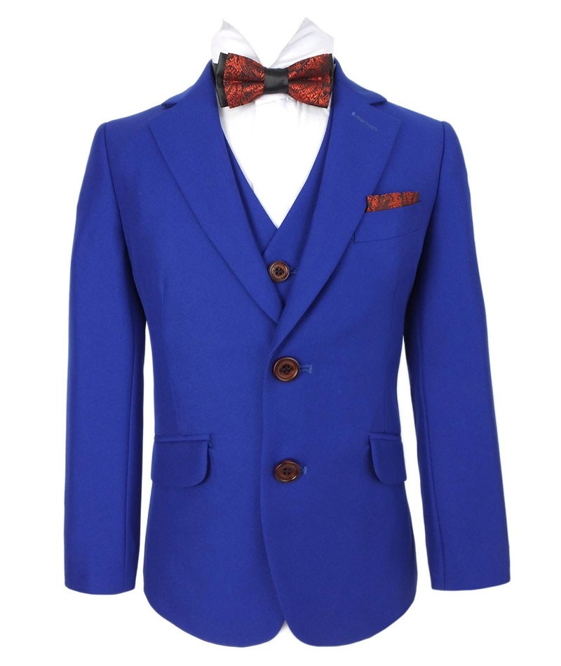 Boys Slim Fit Royal Blue Suit - Royal Blue