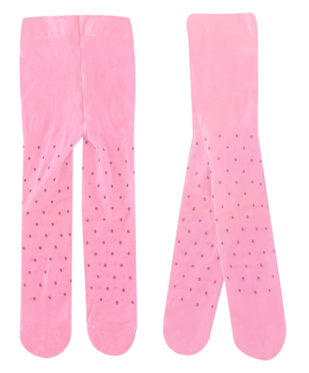 Baby Girls Microfiber Polka Dot Tight - Pink