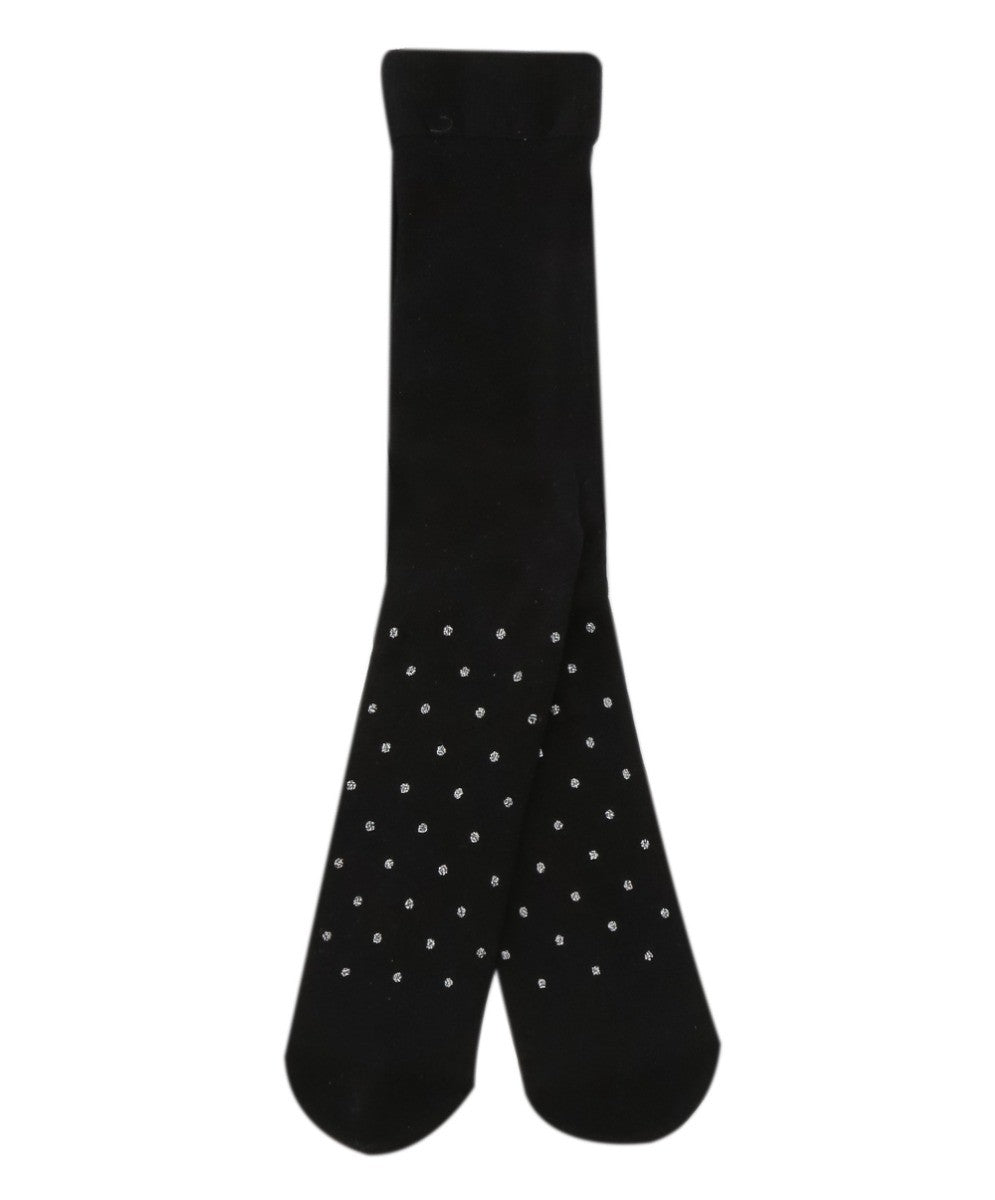 Baby Girls Microfiber Polka Dot Tight - Black