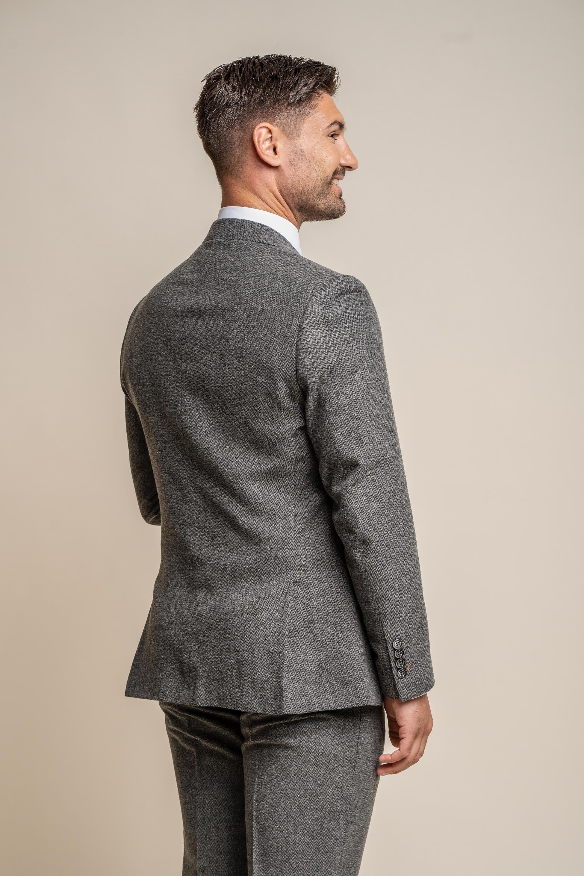 Men's Herringbone Suit with Double-breasted Waistcoat - Combined Set Martez Radika