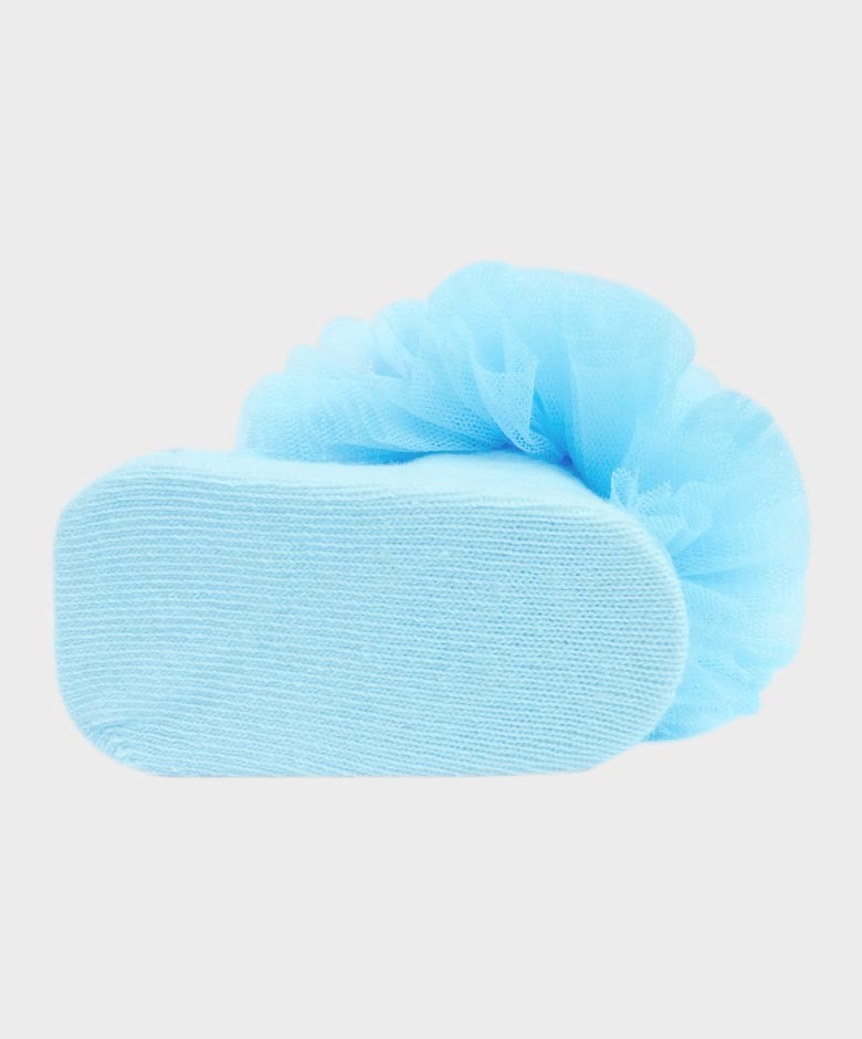 Baby Girls Ruffle Bow Frilly Ankle Socks - Blue