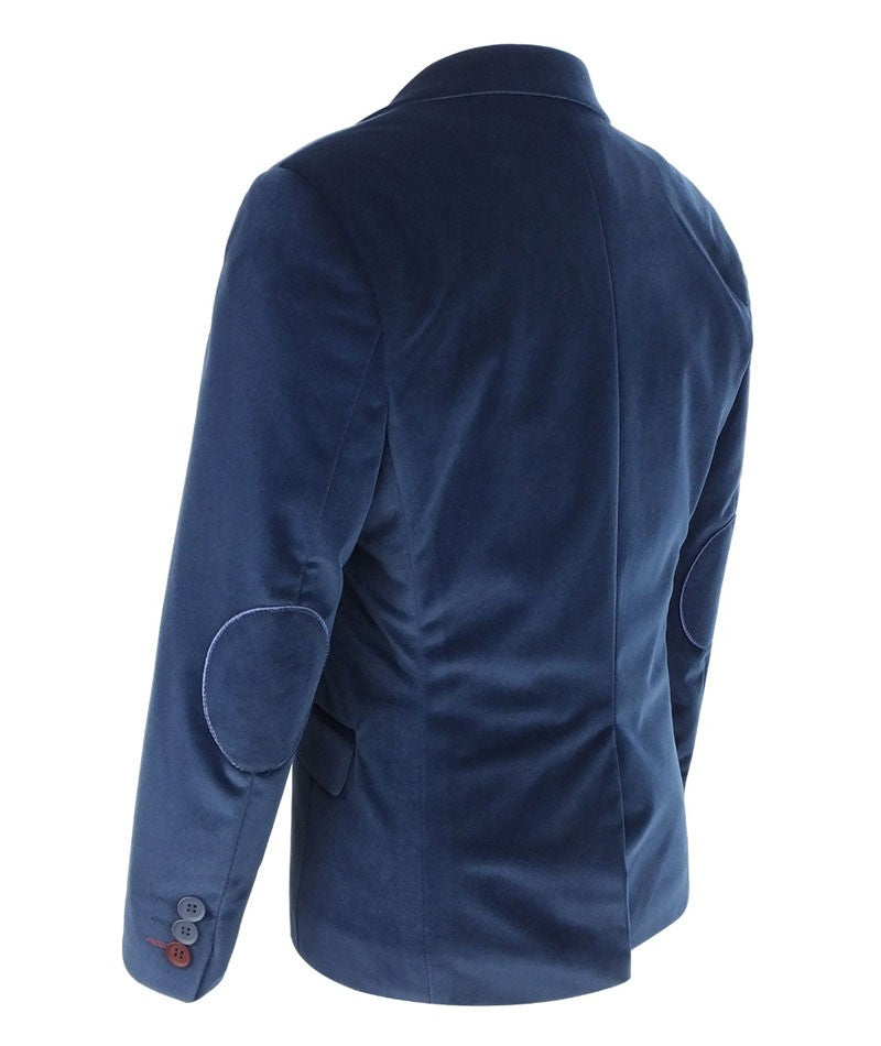 Boys Velvet Parliament Blue Blazer - Parliament Blue