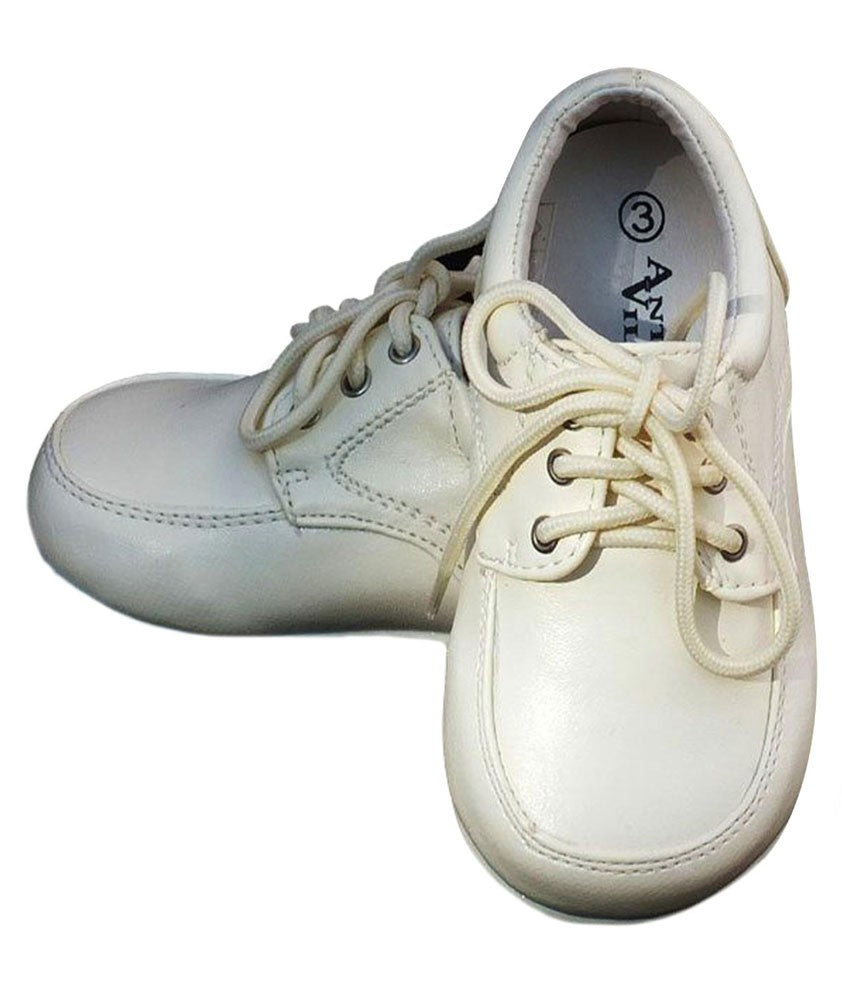 Baby Boys Lace Up Christening Shoes - Ivory