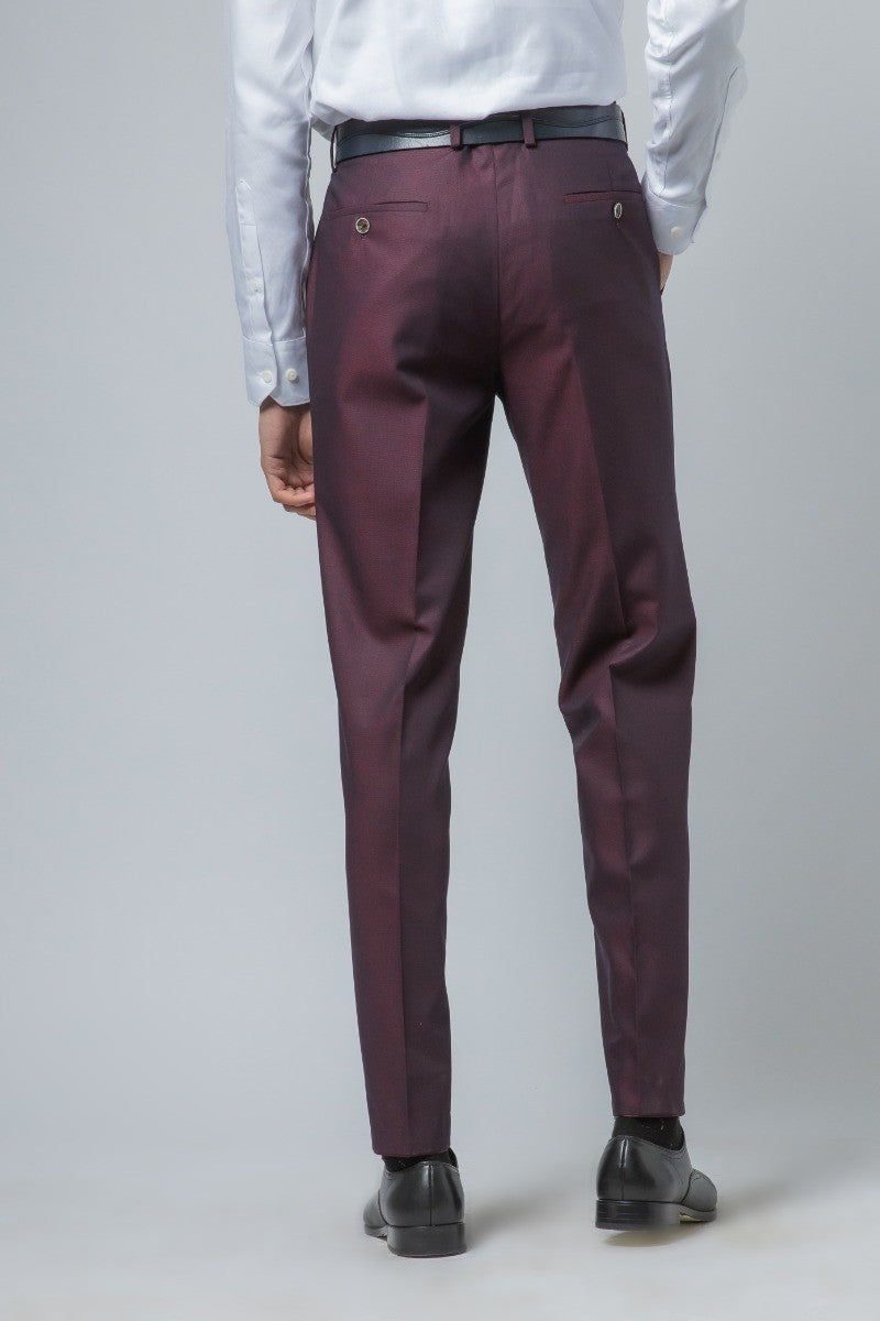 Men's Lincoln Slim Fit Burgundy Suit - Burgundy