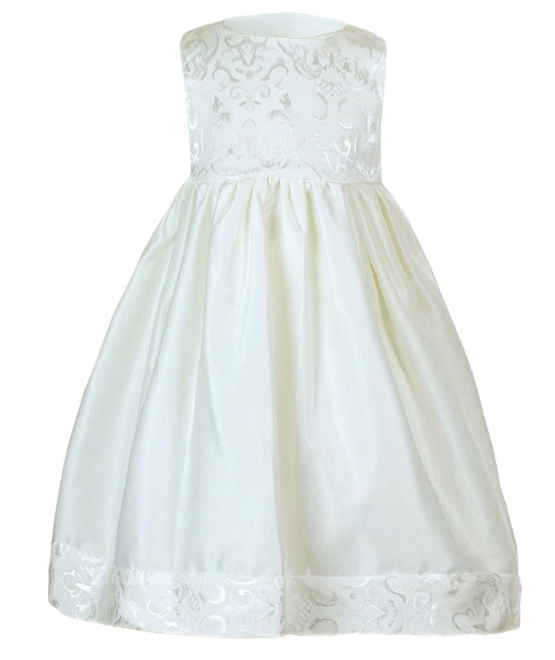 Baby Girls Embroidered Christening Dress Set - Ivory