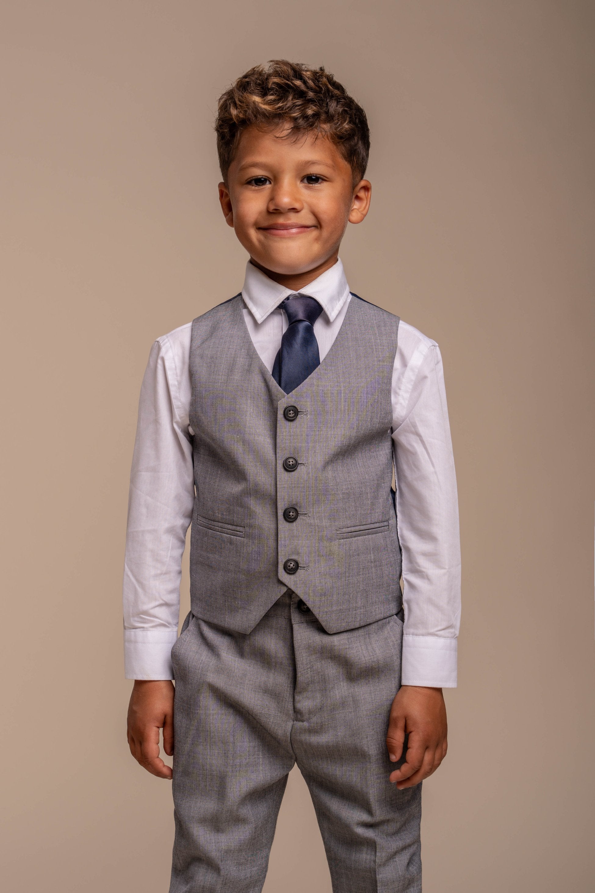 Boys Slim Fit Formal Suit - REEGAN - Light Grey