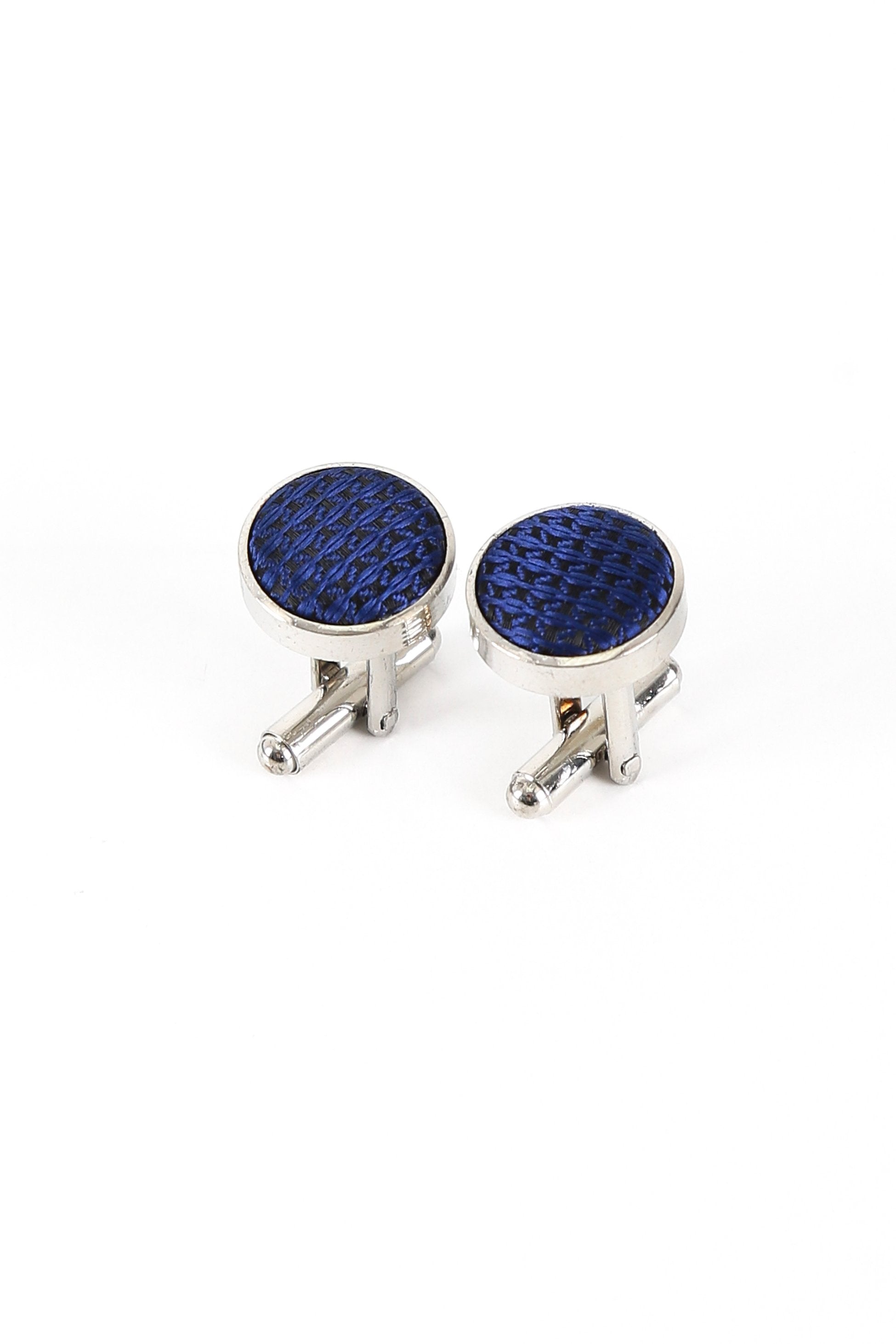 Men's Textured Tie & Cufflinks Set - Dark Blue