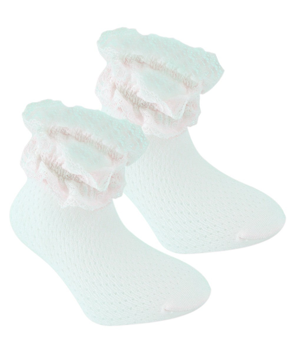 Girls Ruffle Soft Socks - White