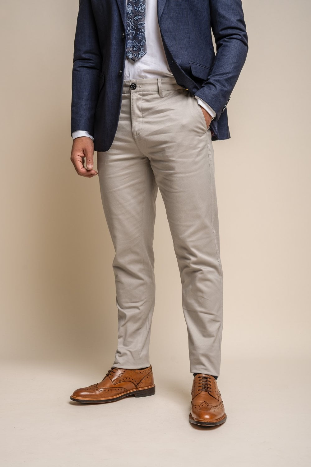 Men's Casual Cotton Chino - DAKOTA - Stone Beige