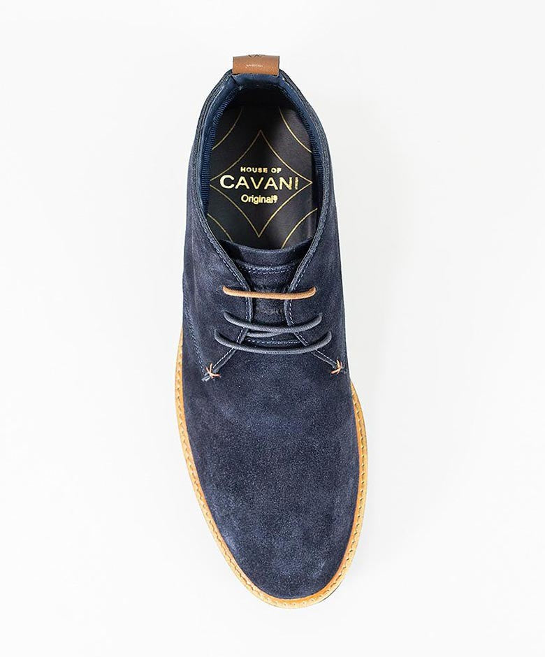 Men's Suede Chukka Boots - SAHARA - Navy Blue