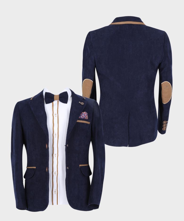 Boys Tailored Fit 6 Piece Suit Set - Sebastian - Navy Blue