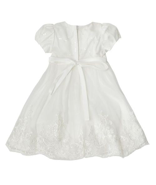 Baby Girls Balloon Sleeves Tulle Dress - RIYA - Ivory