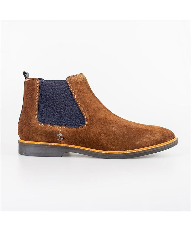 Men's Slip On Chelsea Boots - ARIZONA - Cognac Brown