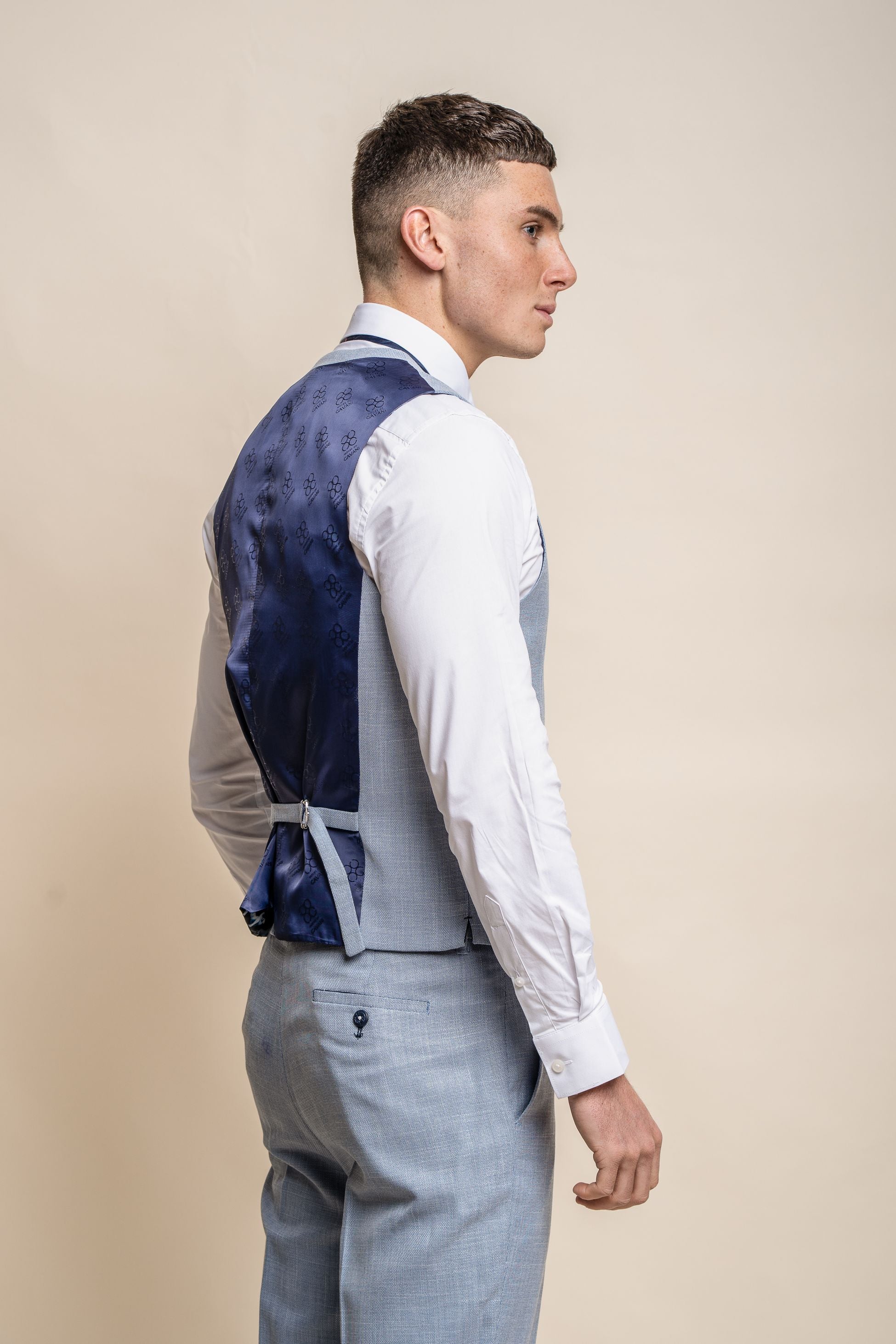 Men's Slim Fit Formal Waistcoat- MIAMI - Sky Blue