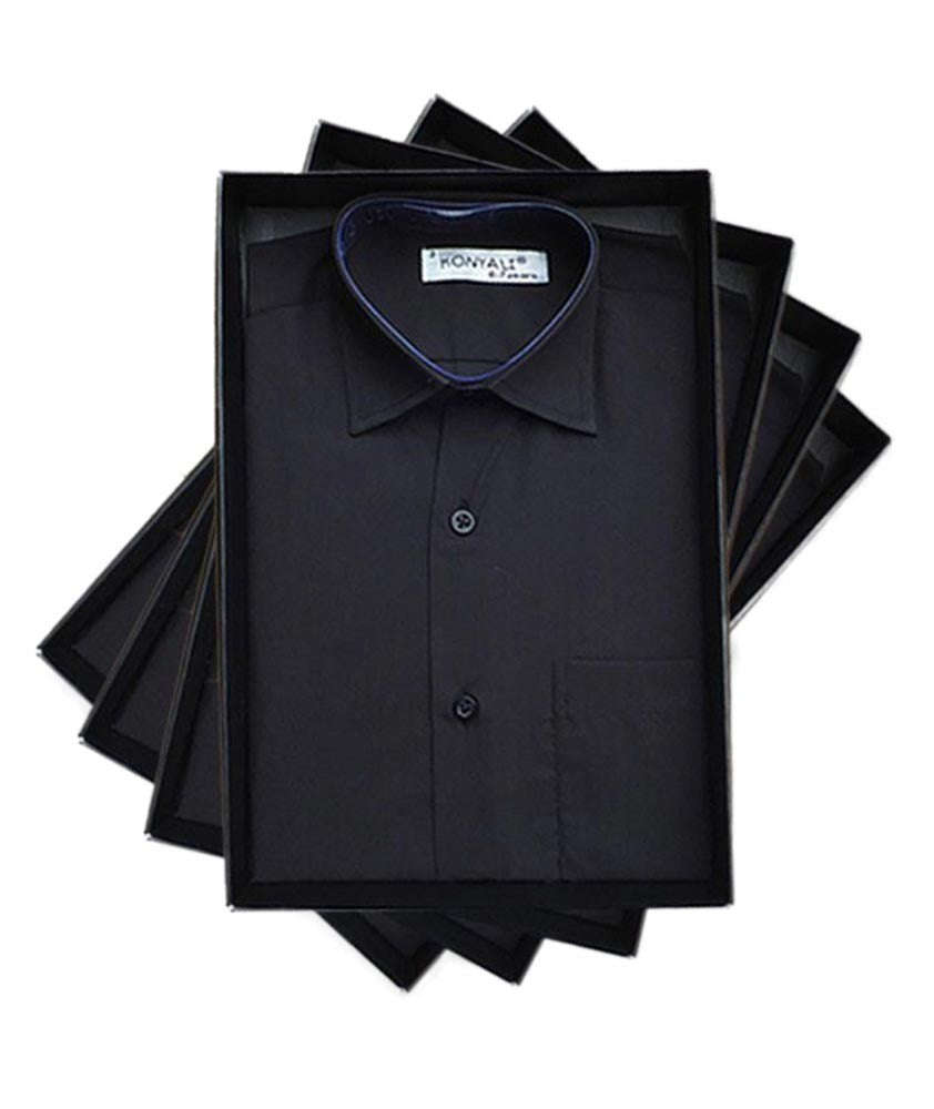 Boys Classic Collar Long Sleeve Shirt - Black