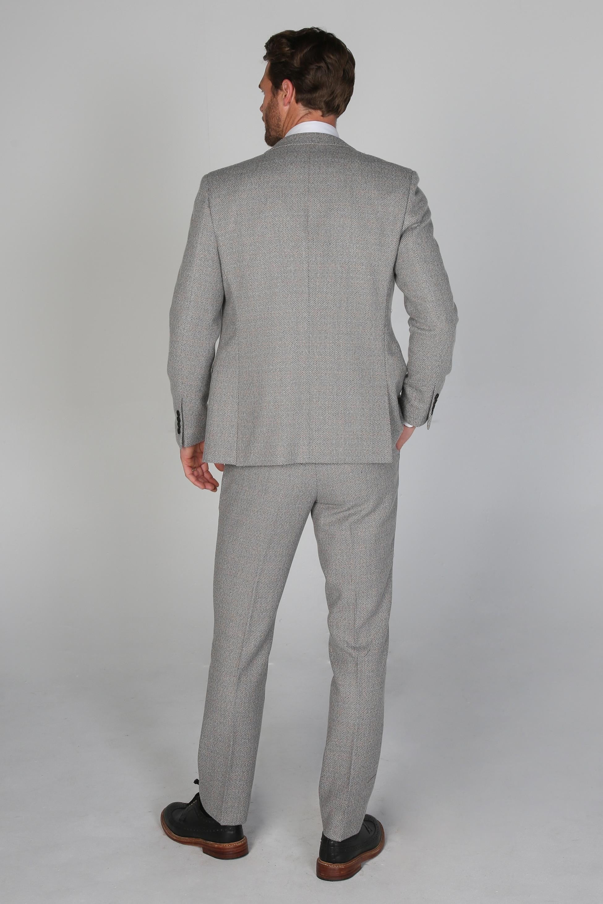 Men's Tweed-like Tailored fit Suit Jacket - Ralph - Cream