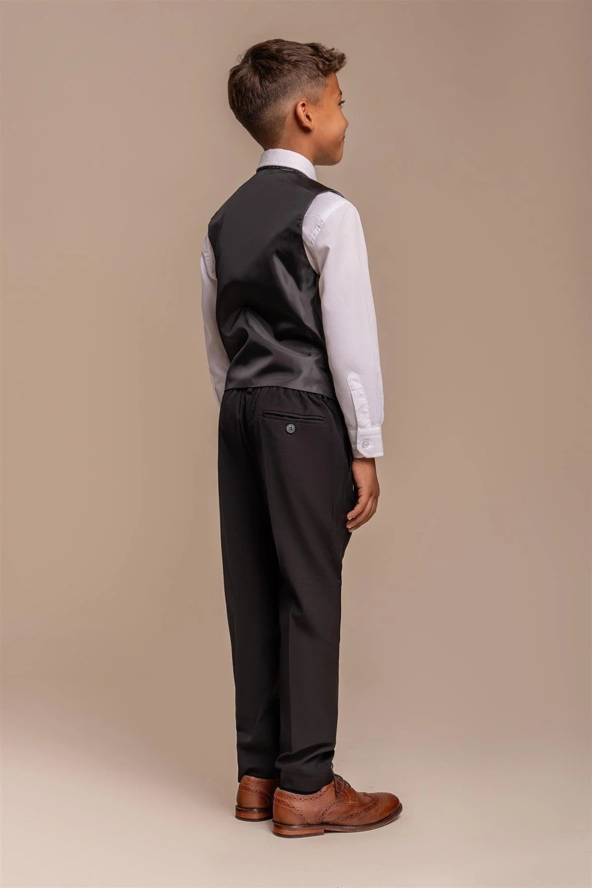 Boys Slim Fit Formal Black Suit - MARCO - Black