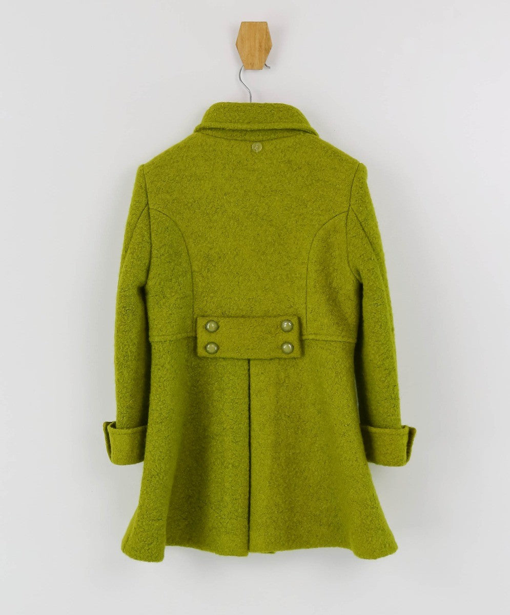 Girls Wool Double-Breasted OverCoat Set - ELIZABETH - Green