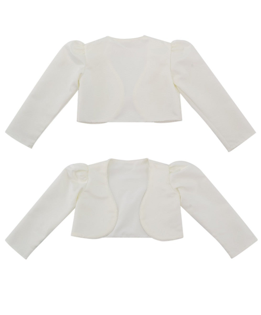 Girls Long Sleeves Bolero - Ivory