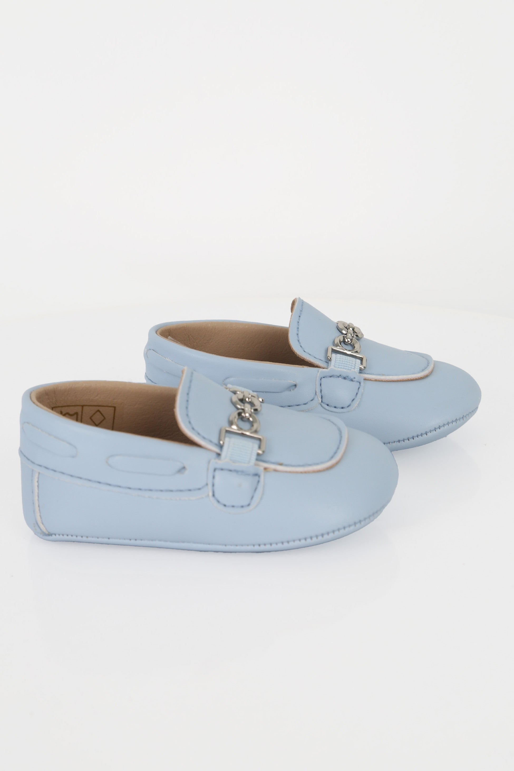 Baby Boys Pre-walker Loafer with Metal Charm - ALDOLFO - Baby Blue