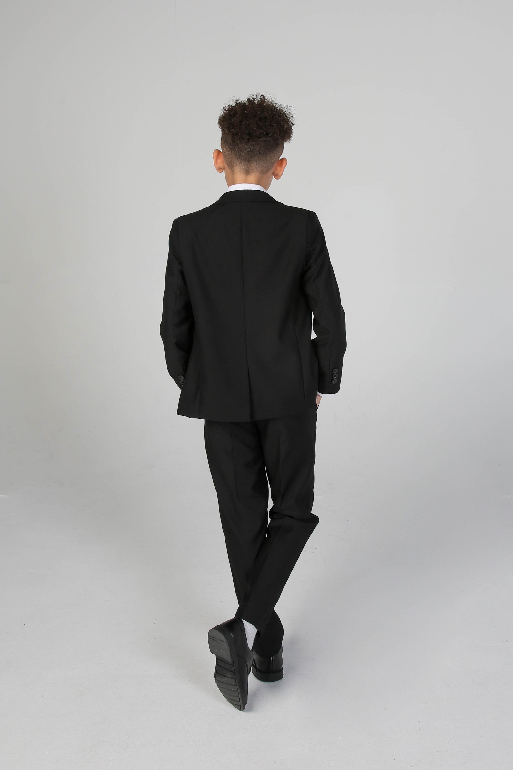 Boys Tailored Fit Black Suit - PARKER - Black