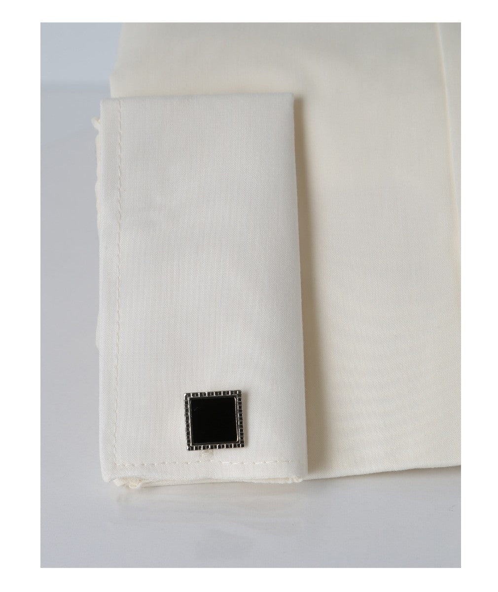 Boys Classic Collar Cufflinks Shirt - Ivory