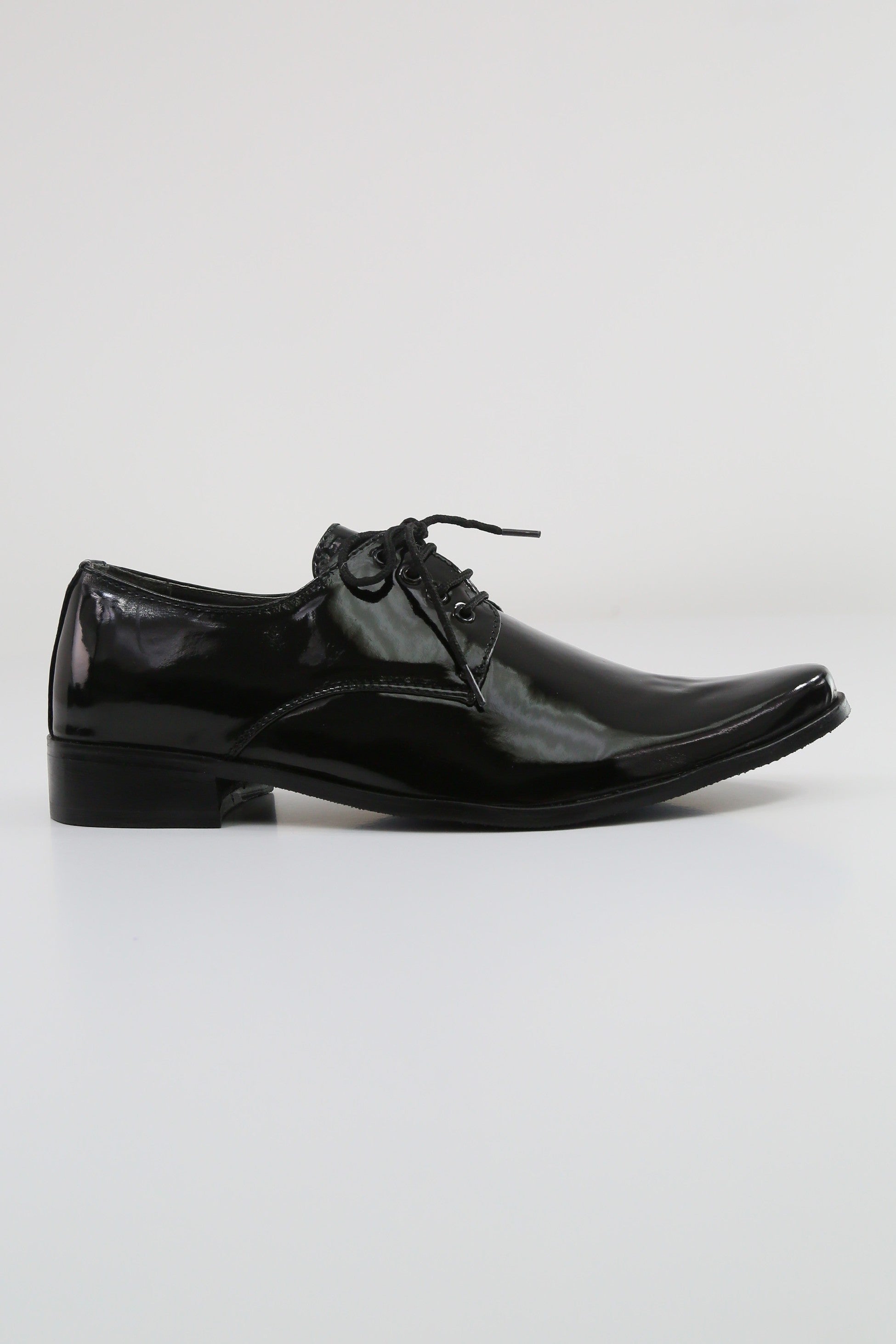 Boys Patent Leather Derby Shoes - GEORGE - Black