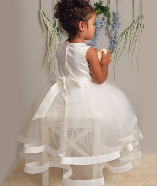 Ivory Sequin and Tulle Dress for Girls and Babies – JORJA - Ivory