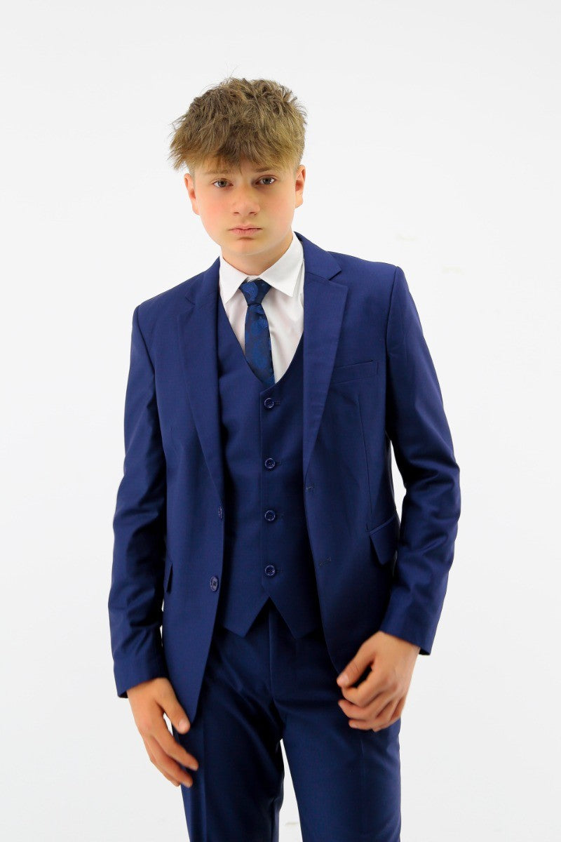 Boys Tailored Fit Formal Suit - Parliament Blue