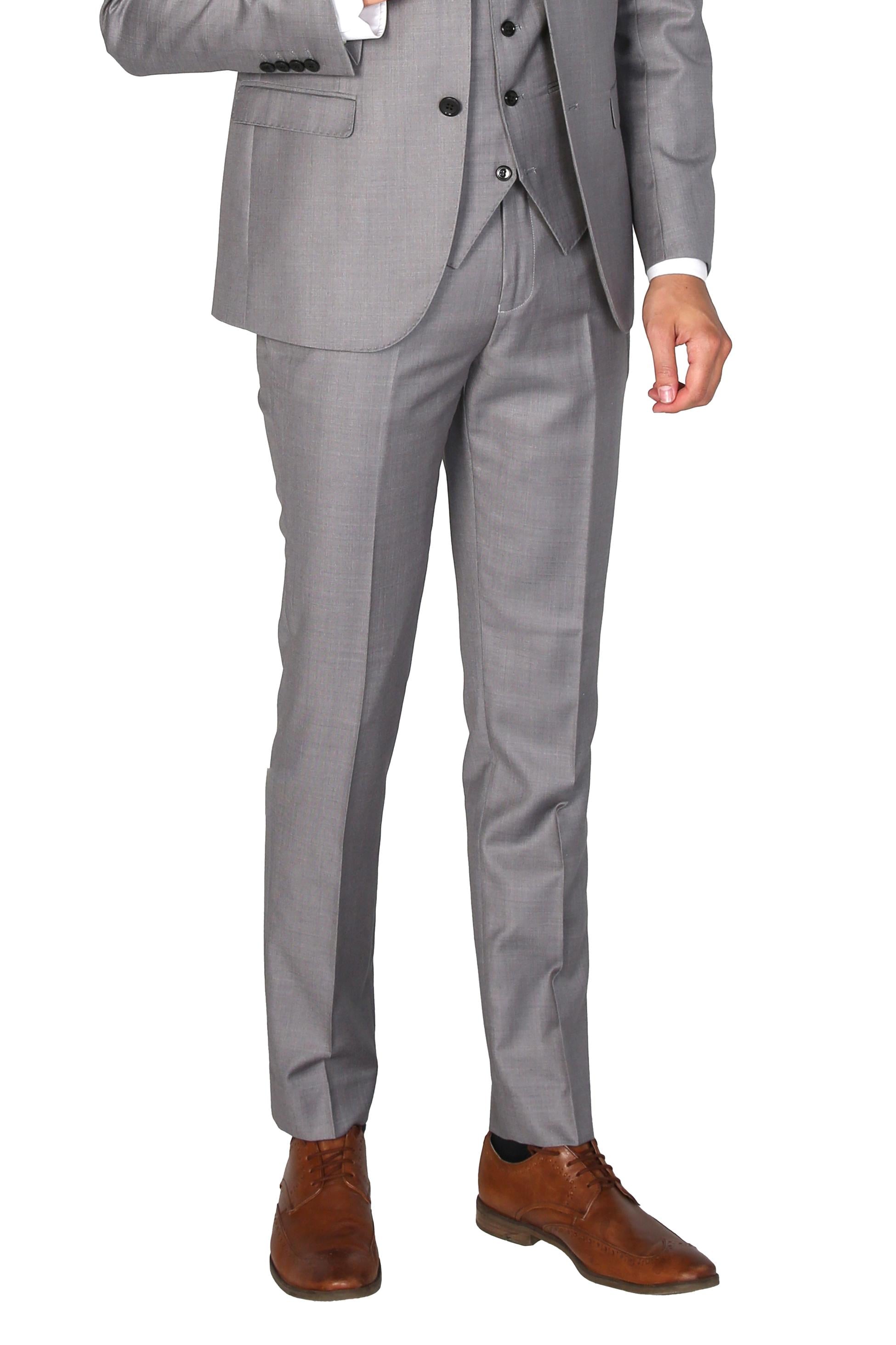 Men's Tailored Fit Formal Trousers  - CHARLES - Light Grey