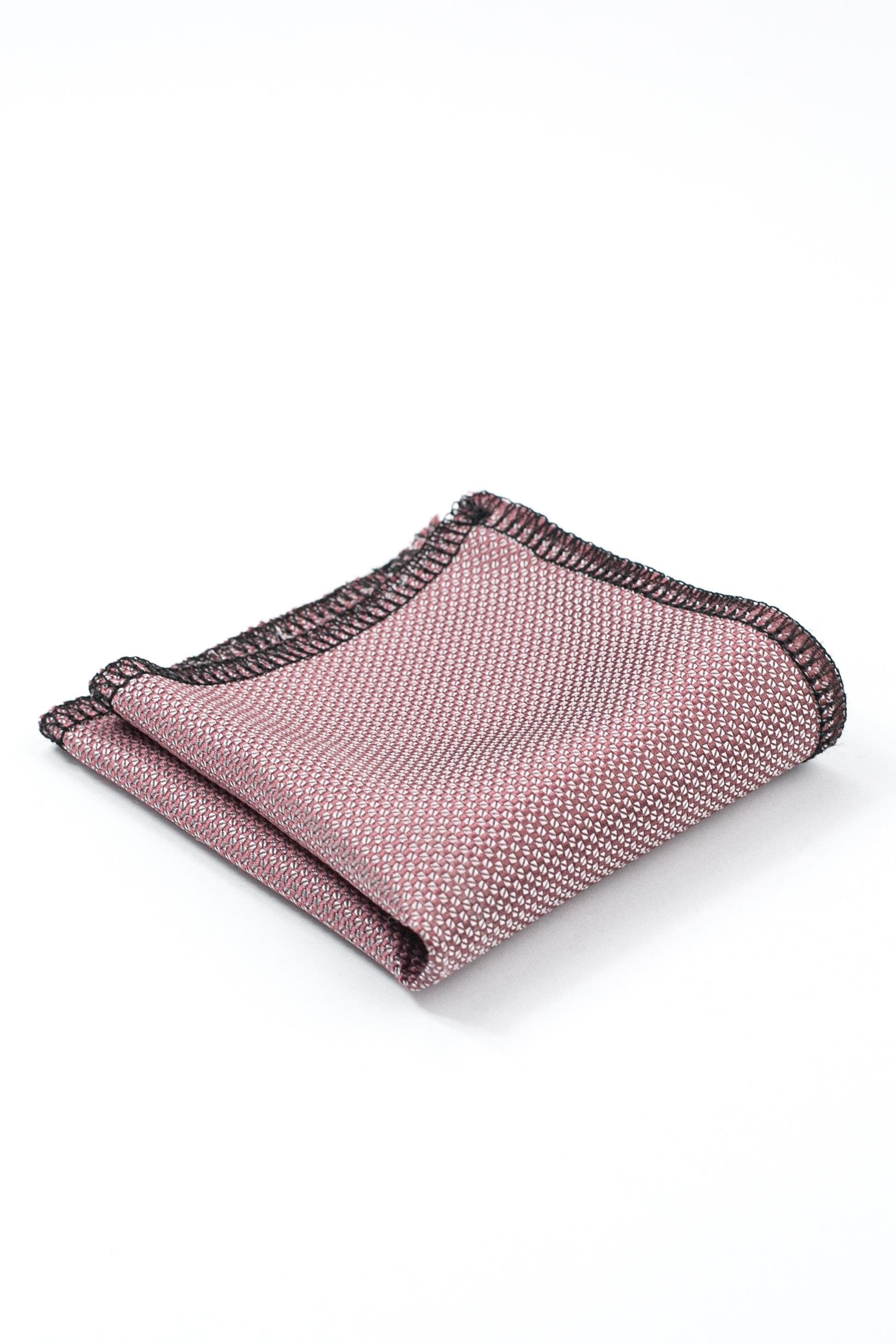 Boys’ Jacquard Tie & Hanky Set with Elastic Strap - Dusty Rose