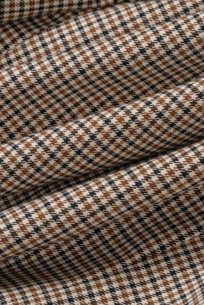 Men's Houndstooth Check Skinny Fit Suit Jacket - ELWOOD - Tan Brown