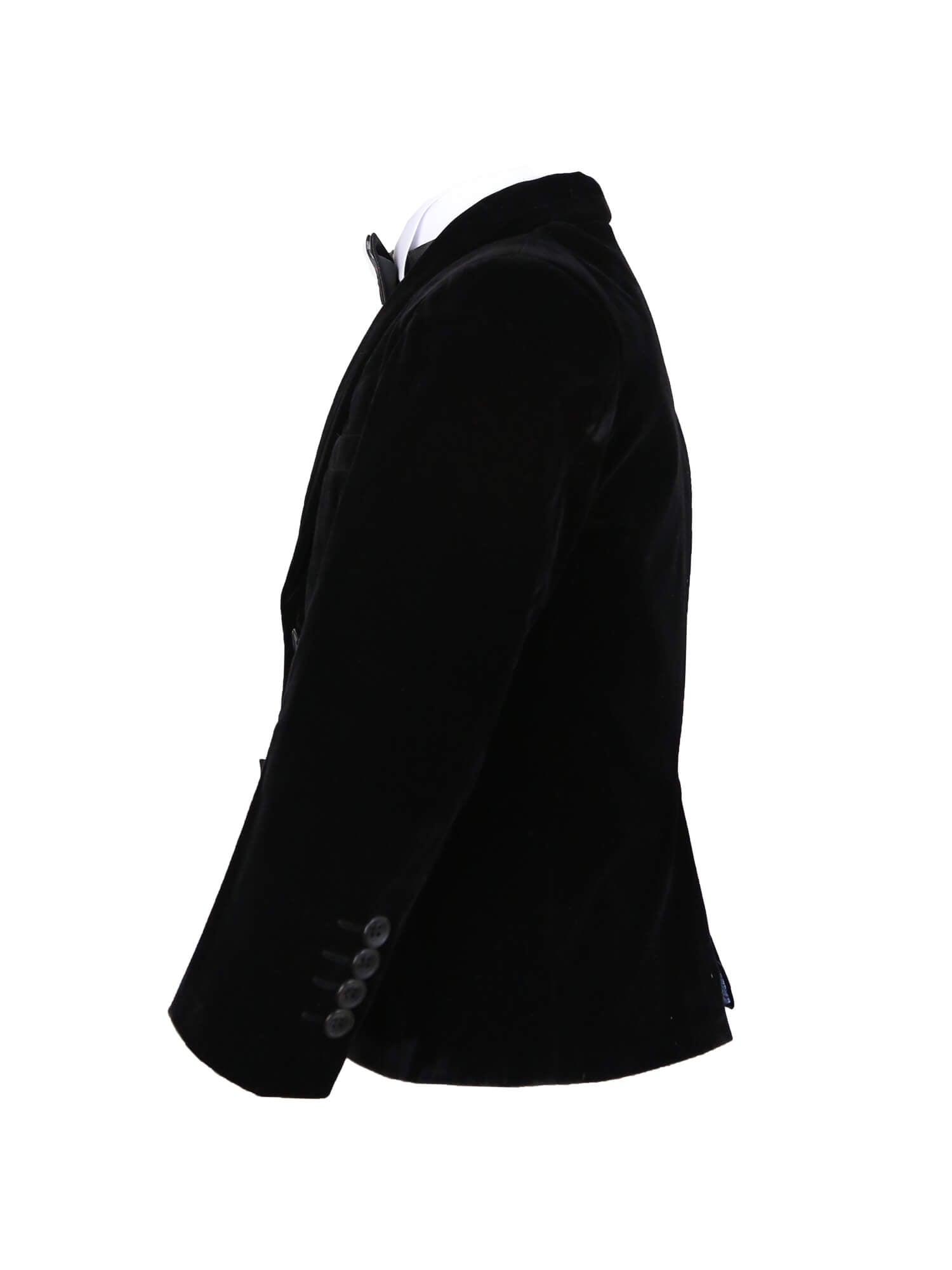 Boys Formal Velvet Blazer Jacket - Black