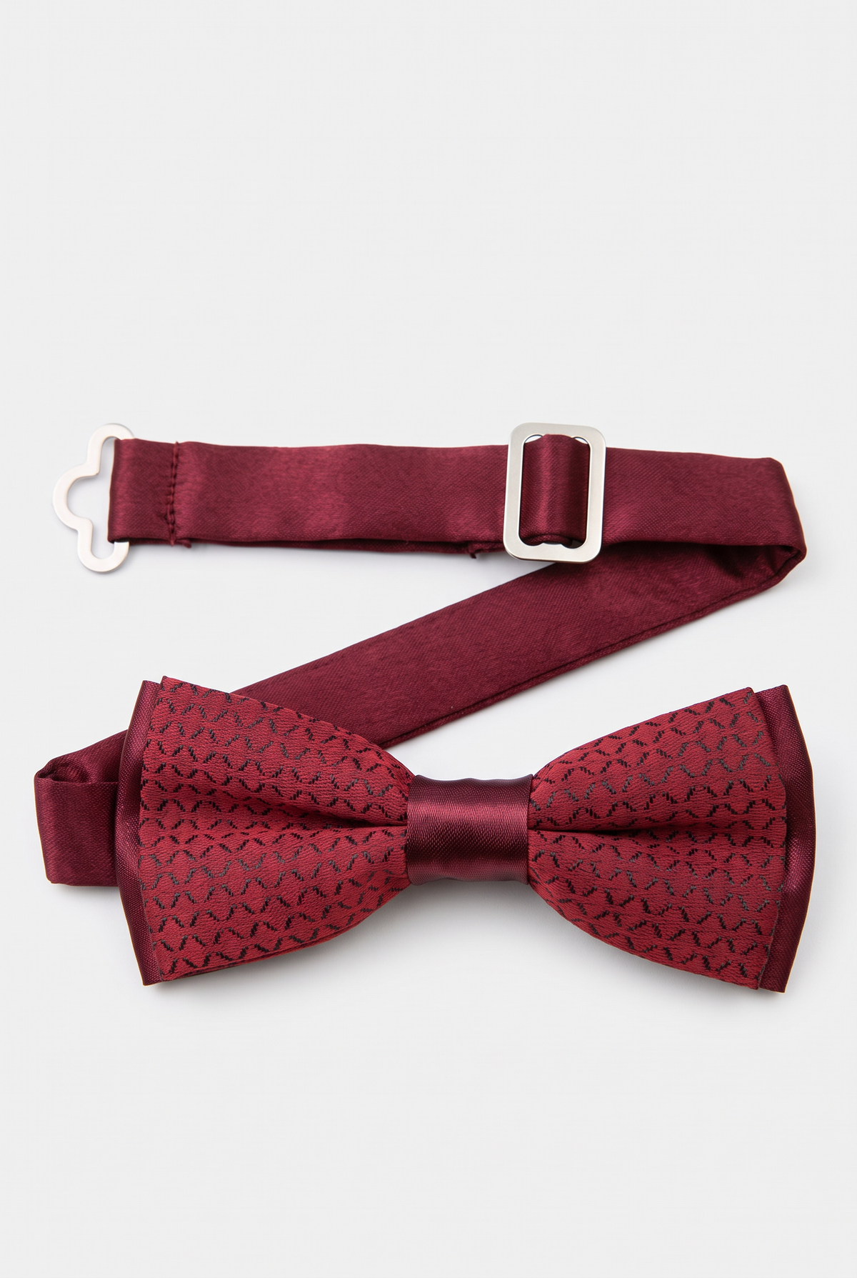 Boys Adjustable Patterned Bow Tie - BWMX - Burgundy.