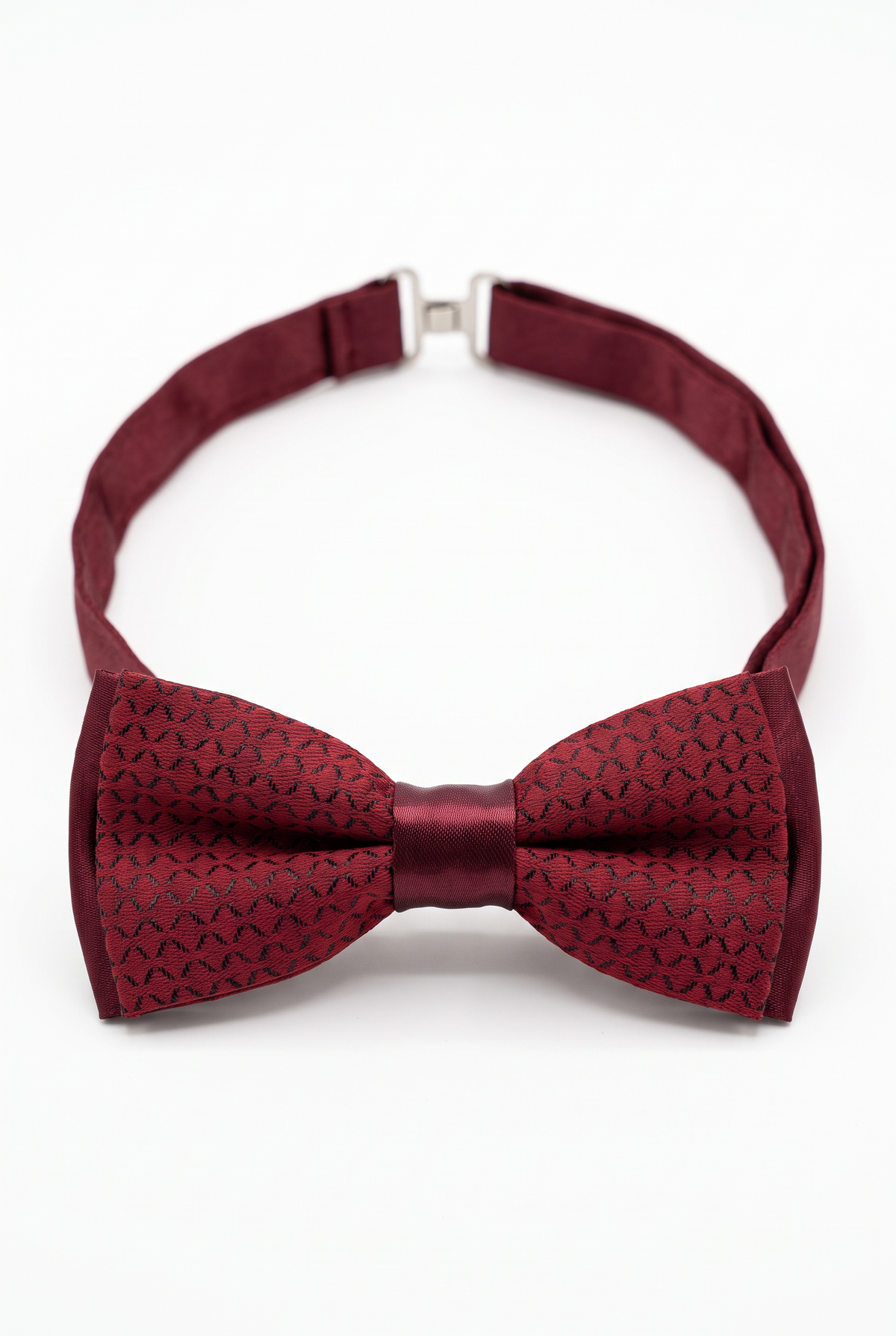Boys Adjustable Patterned Bow Tie - BWMX - Burgundy Picture